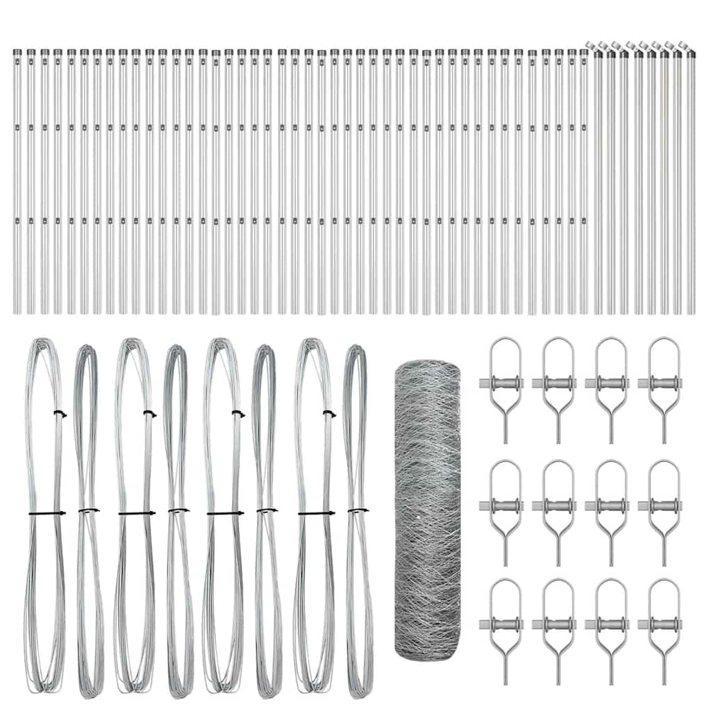 Palo della recinzione Argento 100 x 0,5 m (maglia 36 mm)