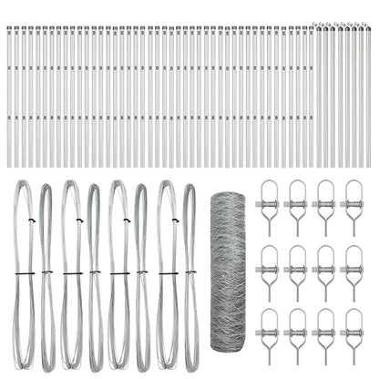 Palo della recinzione Argento 100 x 0,8 m (maglia da 50 mm)