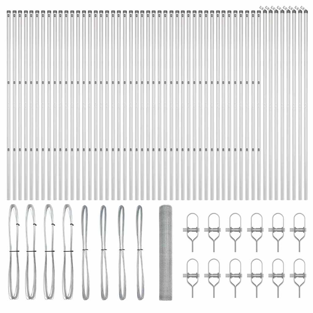 Palo della recinzione Argento 100 x 1 m (maglia da 25 mm)