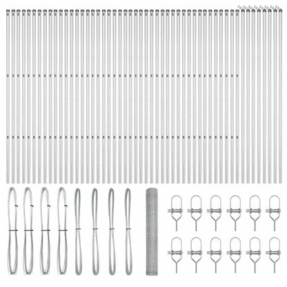 Palo della recinzione Argento 100 x 1 m (maglia da 25 mm)