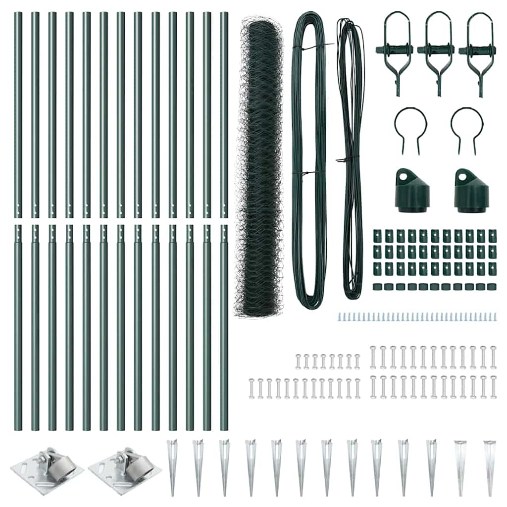 Palo della recinzione Verde 25 x 1,4 m (maglia da 36 mm)