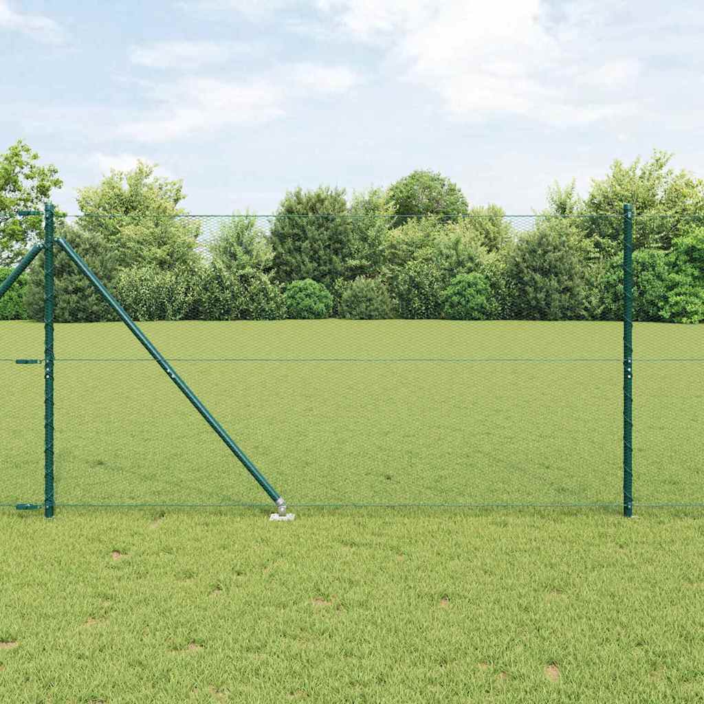 Recinzione esagonale da esterno con palo 50 x 1,2 m Verde Rete