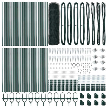 Recinzione con pali. Verde 0.4 x 100 m Acciaio rivestito in PVC