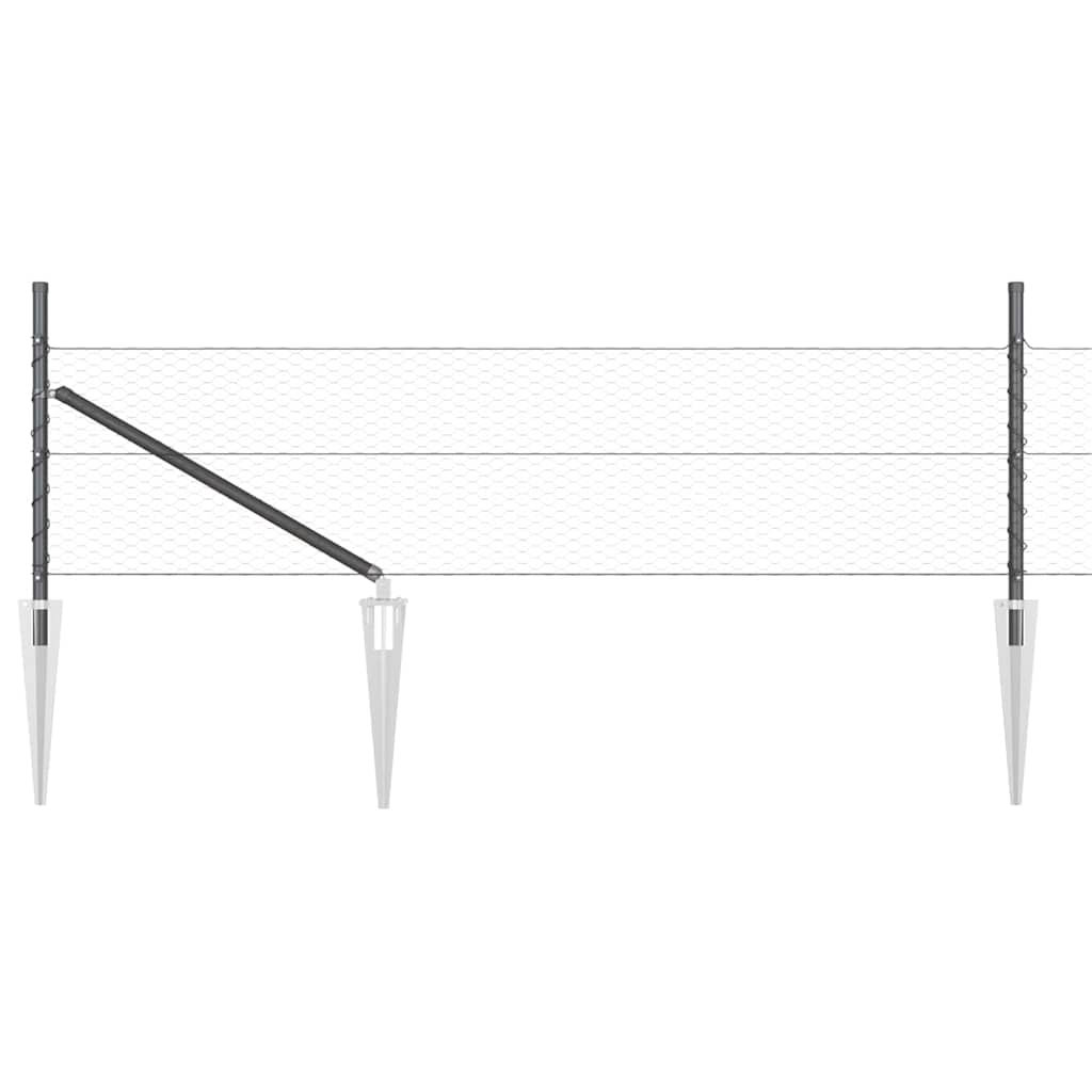 Palo della recinzione Grigio 10 x 0,4 m (rete da 25 mm)