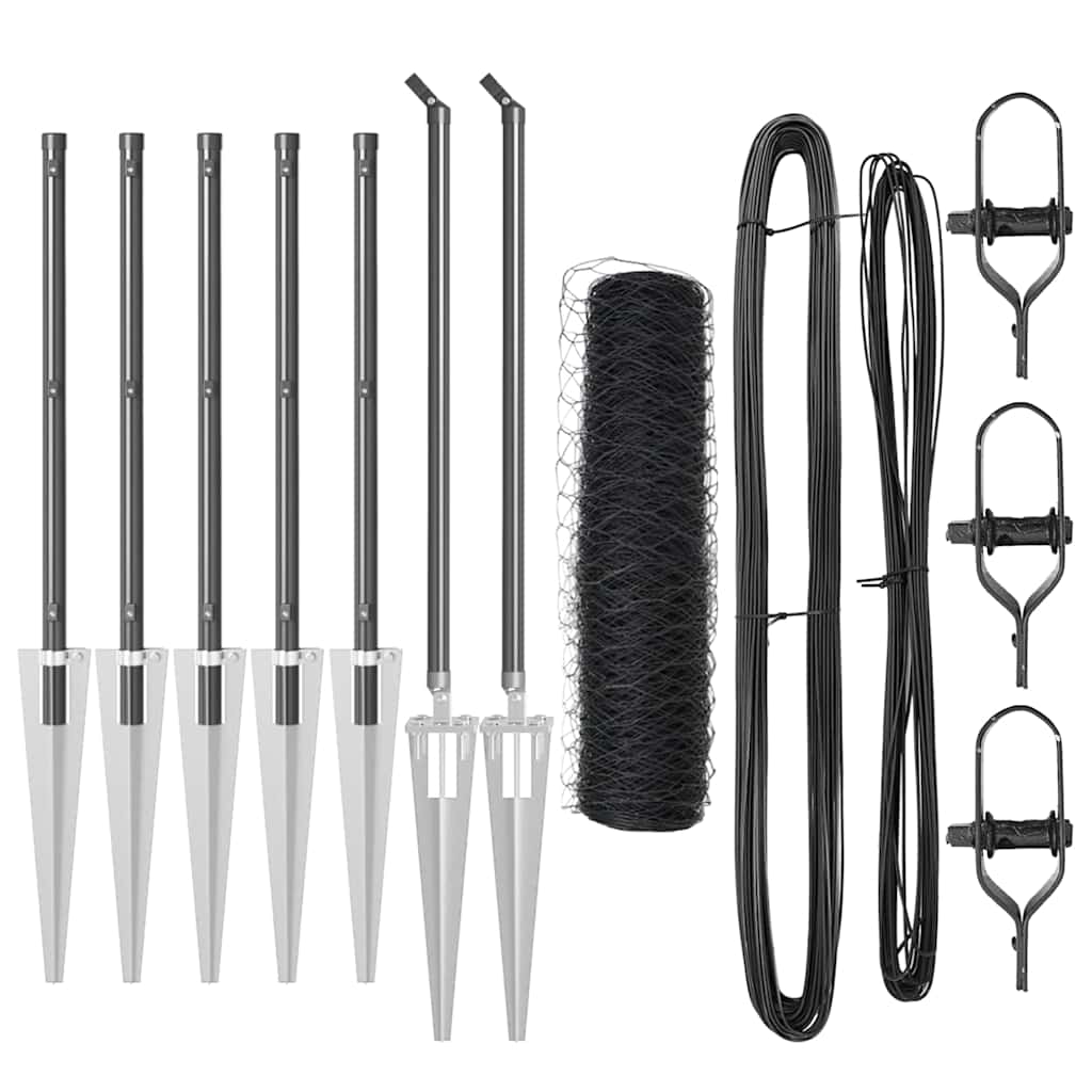 Palo della recinzione Grigio 10 x 0,4 m (rete da 36 mm)