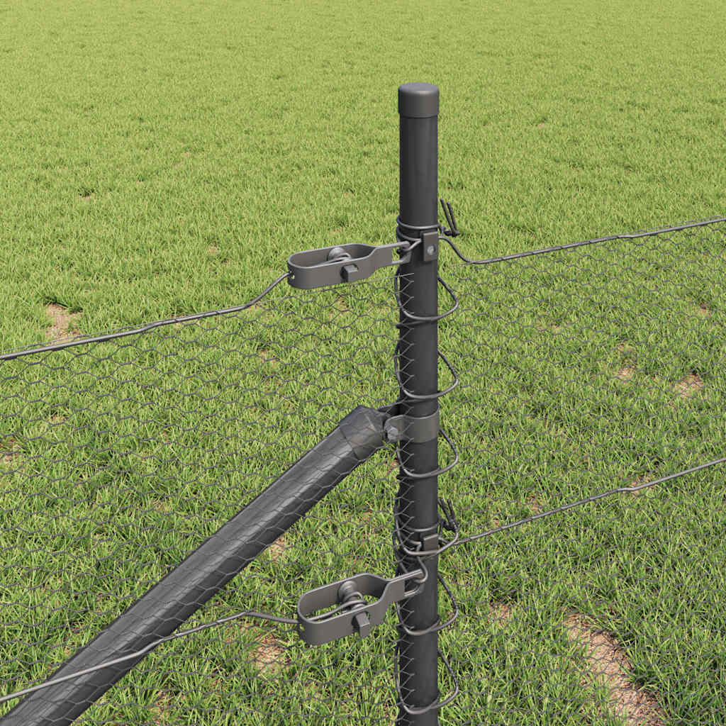 Palo della recinzione Grigio 10 x 0,5 m (rete da 13 mm)