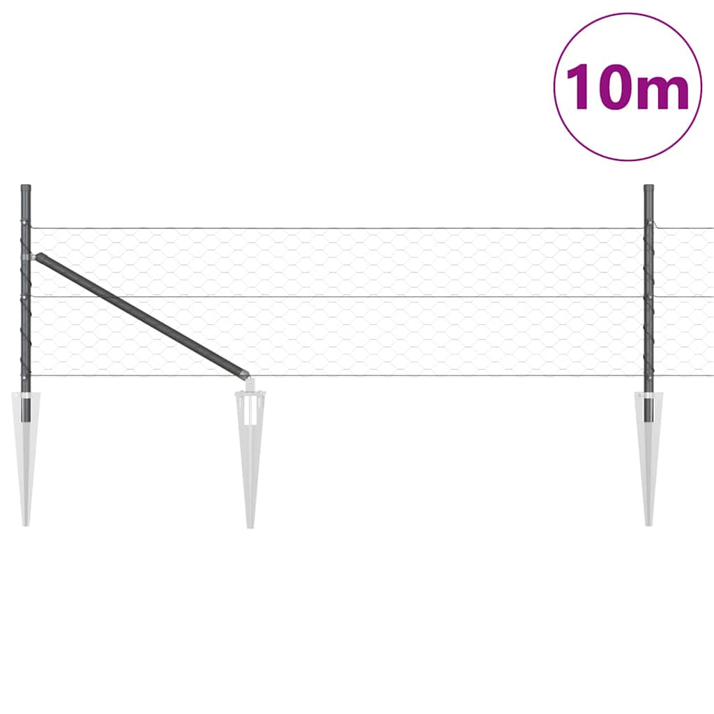 Recinzione in rete saldata con punte 10 x 0,8 m (L x H)