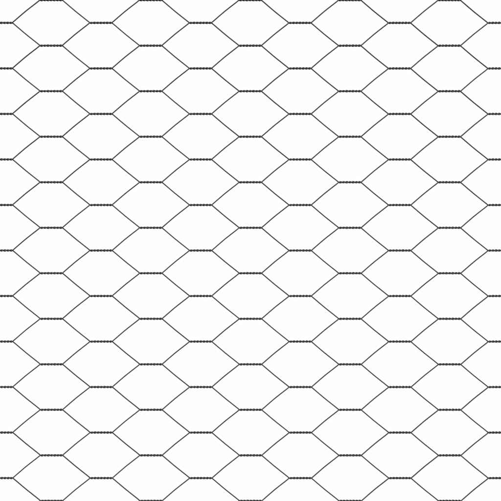 Recinzione esagonale da esterno con palo 10 x 1 m Grigio Rete