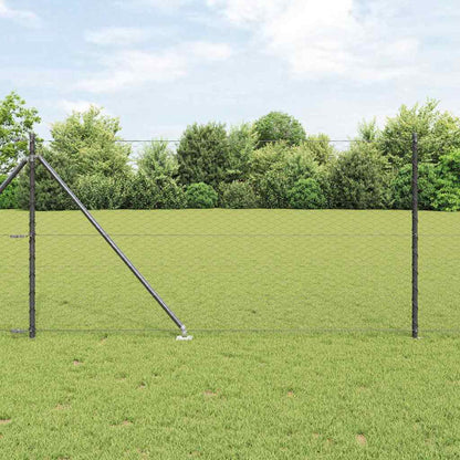 Recinzione esagonale da esterno con palo 10 x 1 m Grigio Rete