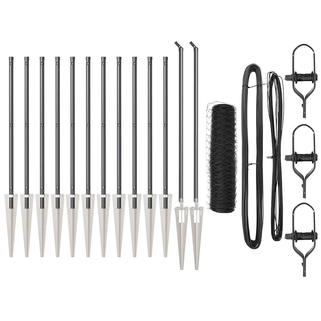 Palo della recinzione Grigio 25 x 0,6 m (maglia 36 mm)