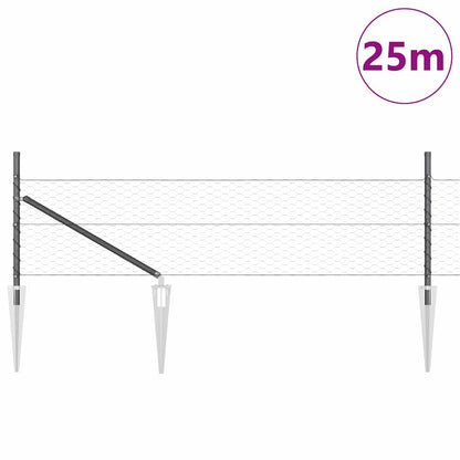 Palo della recinzione Grigio 25 x 0,8 m (maglia da 36 mm)