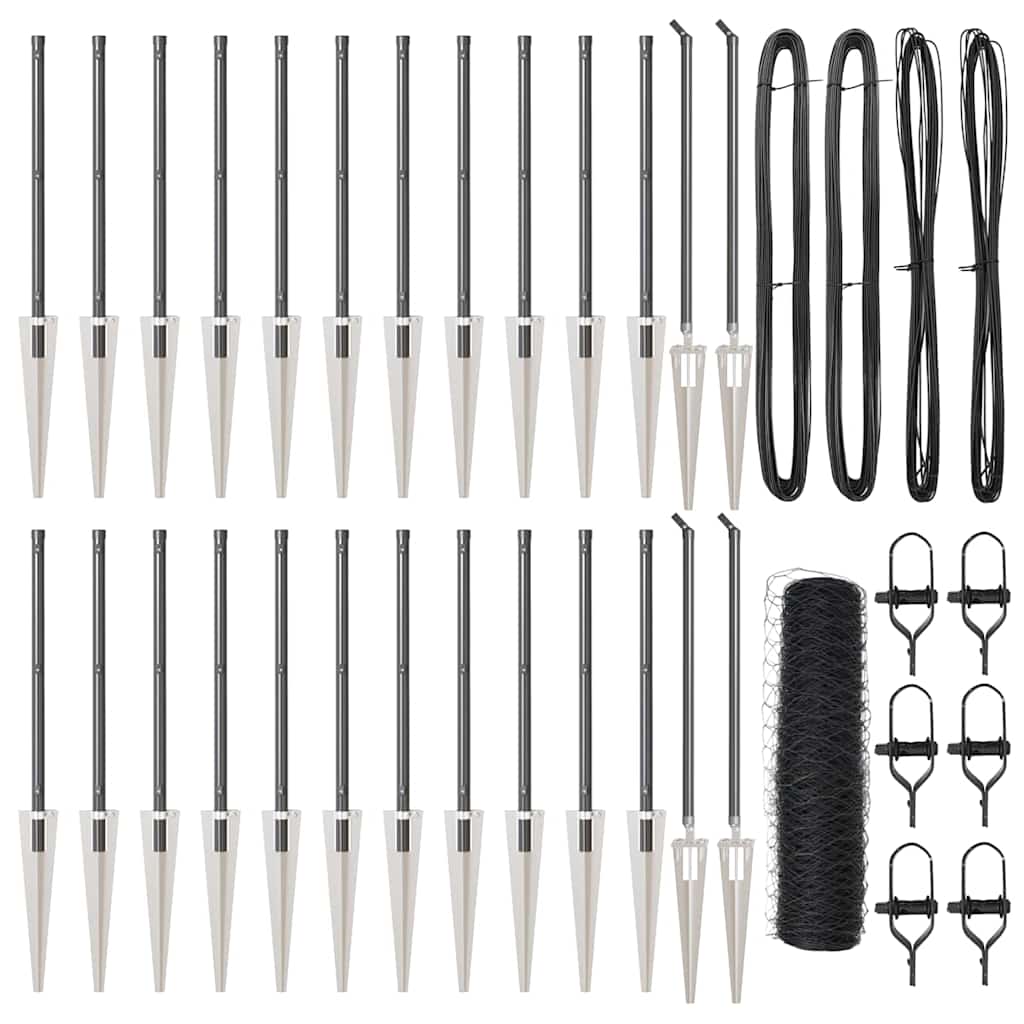 Palo della recinzione Grigio 50 x 0,8 m (maglia da 50 mm)