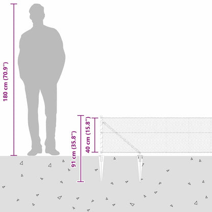 Palo della recinzione Grigio 100 x 0,4 m (rete da 25 mm)