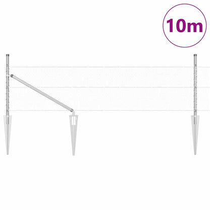 Palo della recinzione Argento 10 x 0,5 m (rete da 13 mm)