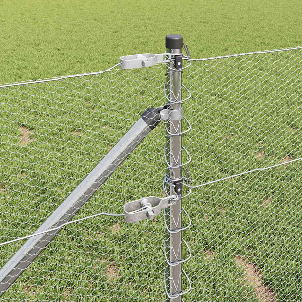 Palo della recinzione Argento 10 x 0,6 m (rete 13 mm) Acciaio