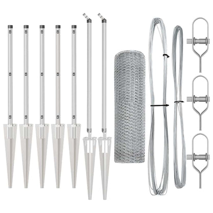 Palo della recinzione Argento 10 x 0,6 m (rete 13 mm) Acciaio