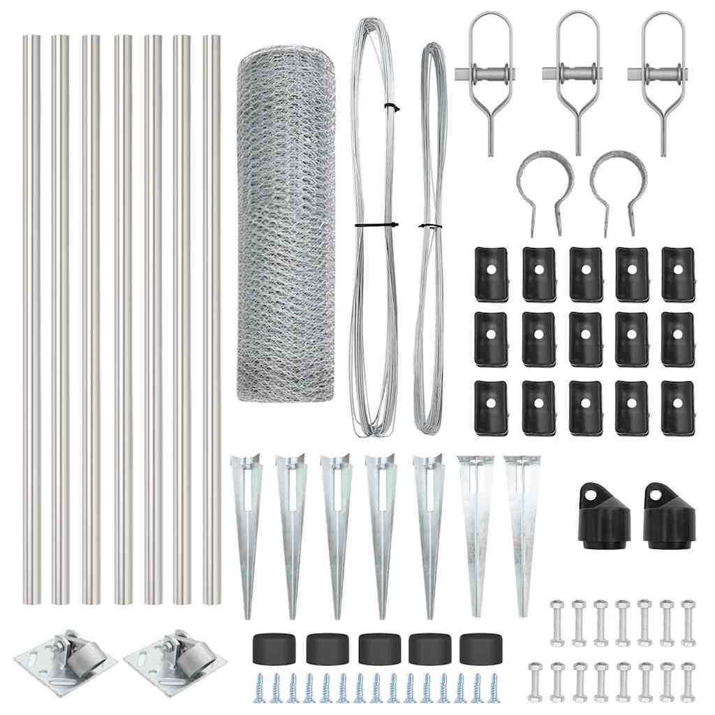 Palo della recinzione Argento 10 x 0,6 m (rete 13 mm) Acciaio