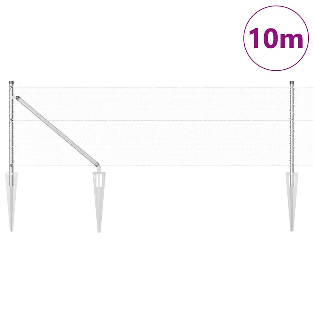 Palo della recinzione Argento 10 x 0,6 m (rete 13 mm) Acciaio