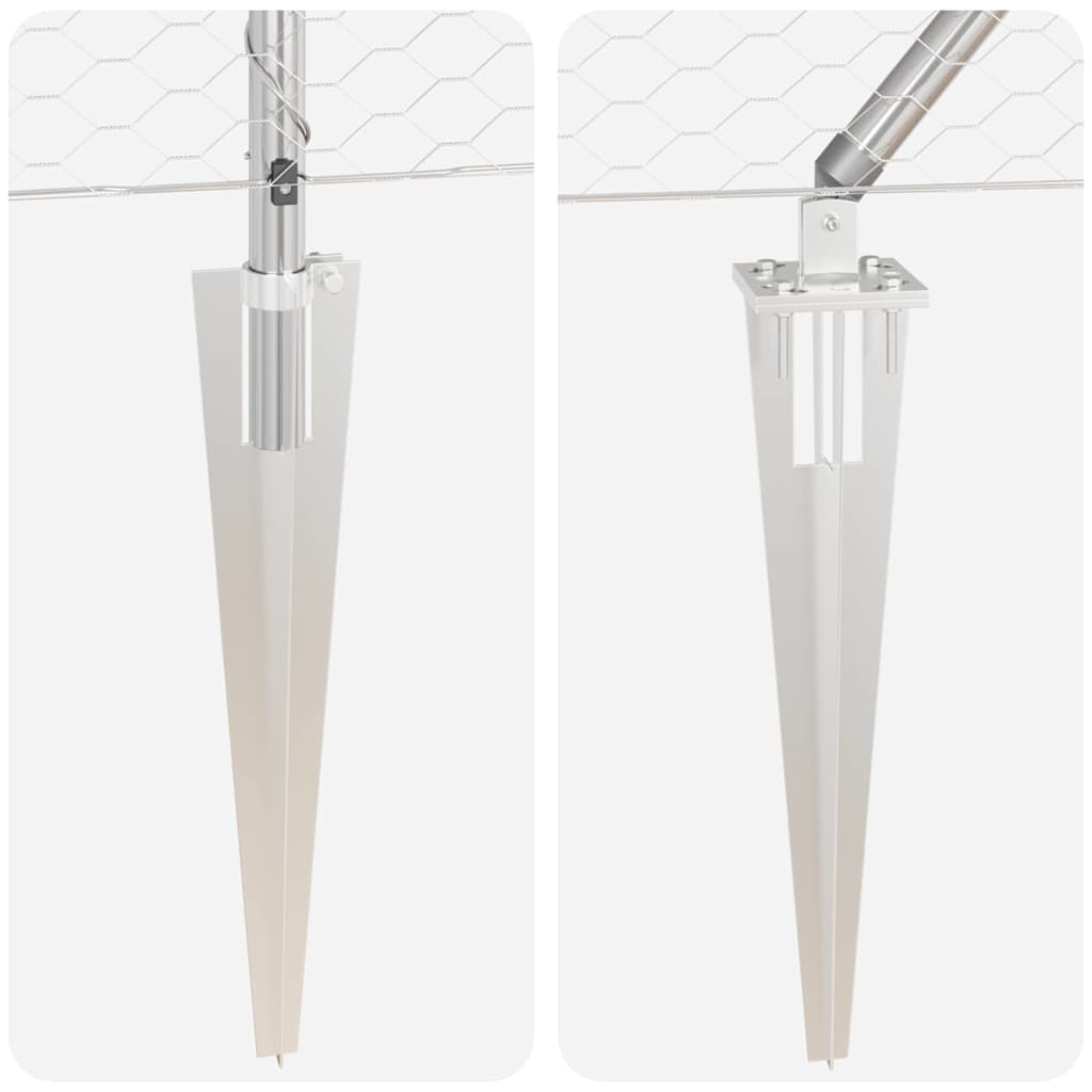 Palo della recinzione Argento 10 x 0,6 m (rete 36 mm) Acciaio