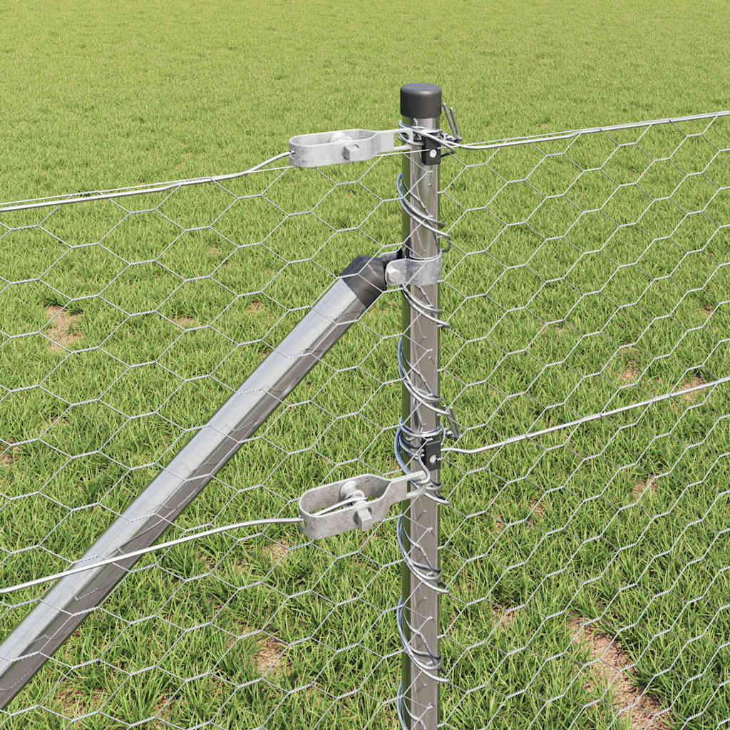 Palo della recinzione Argento 10 x 0,6 m (rete 36 mm) Acciaio
