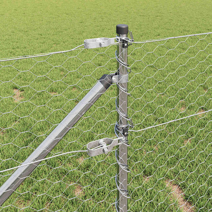 Palo della recinzione Argento 10 x 0,6 m (rete 36 mm) Acciaio
