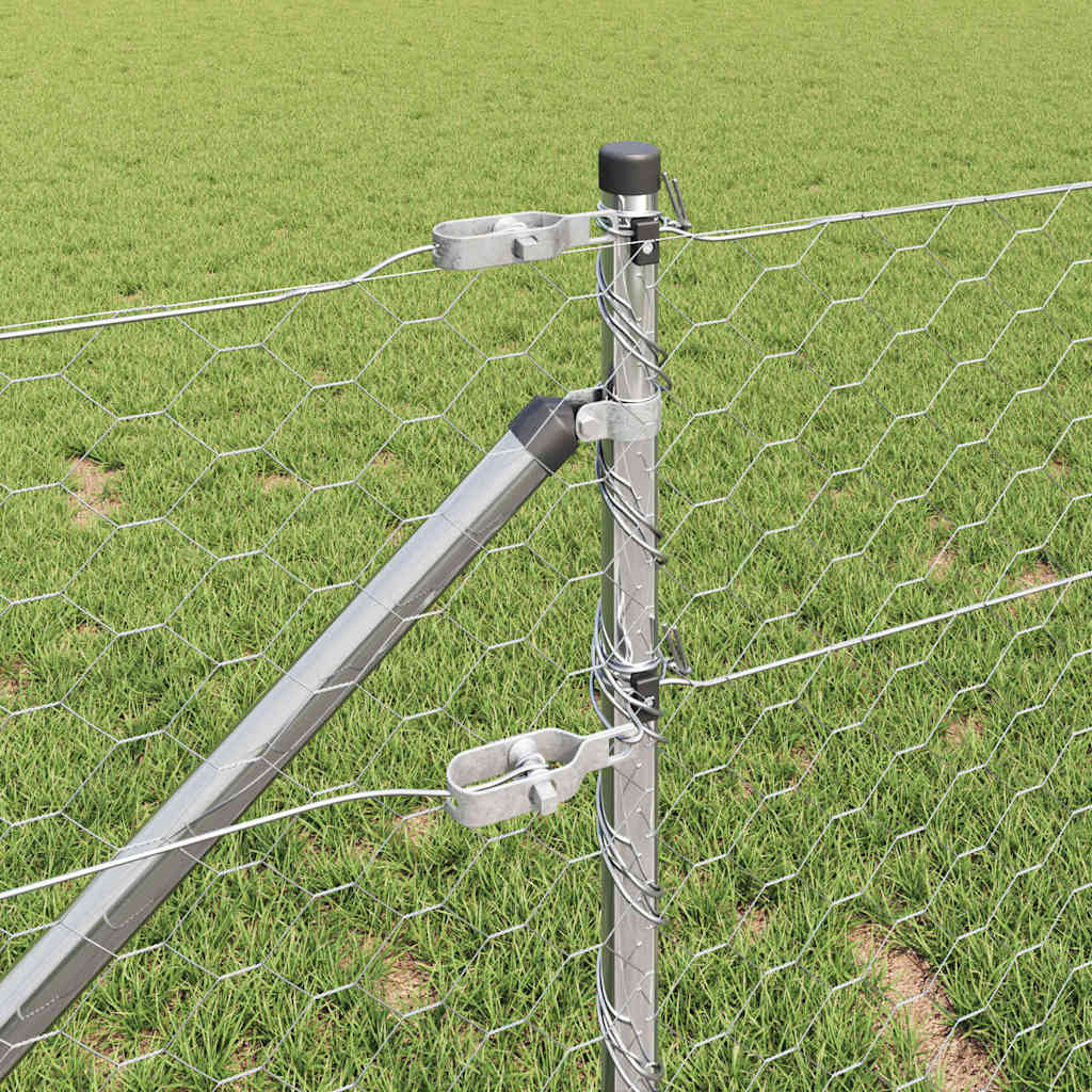 Palo della recinzione Argento 10 x 0,6 m (maglia 50 mm) Acciaio