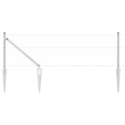 Palo della recinzione Argento 10 x 0,6 m (maglia 50 mm) Acciaio