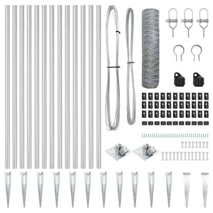 Palo della recinzione Argento 10 x 0,6 m (maglia 50 mm) Acciaio