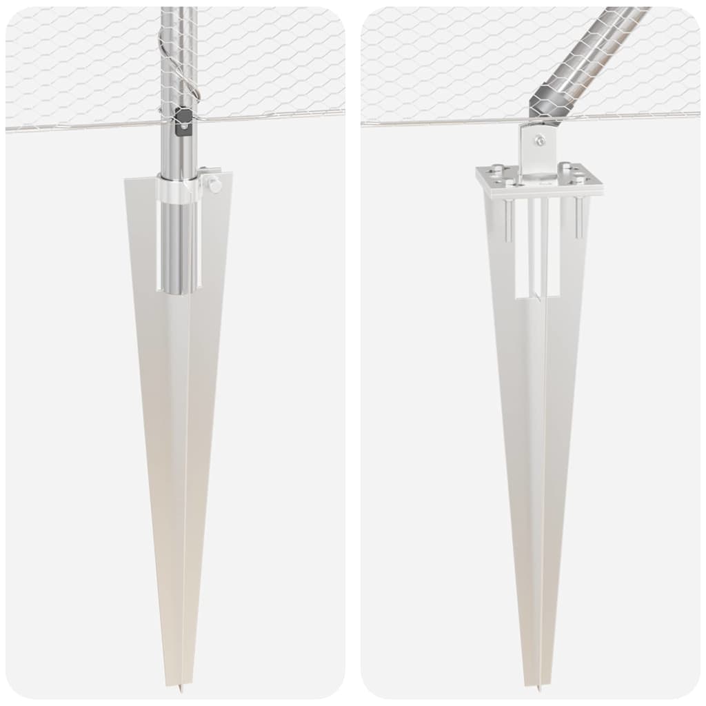 Recinzione esagonale da esterno con palo 10 x 0,8 m Argento