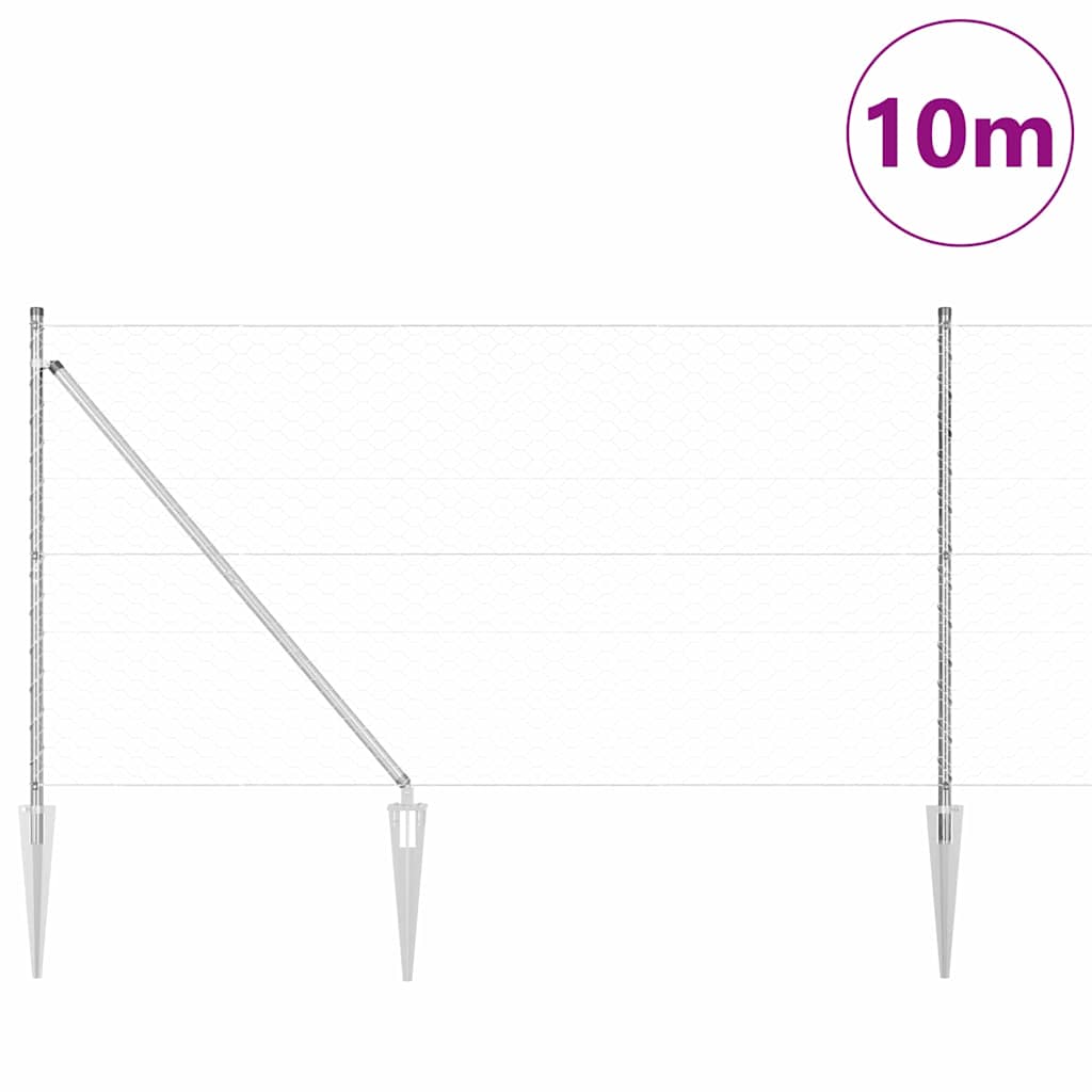 Recinzione in rete saldata con punte 10 x 1,2 m (P x A)