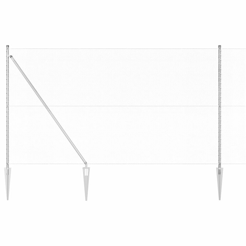Recinzione esagonale da esterno con palo 10 x 1,6 m Argento