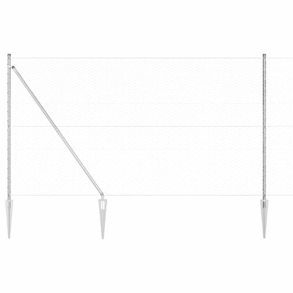Recinzione esagonale da esterno con palo 10 x 1,6 m Argento