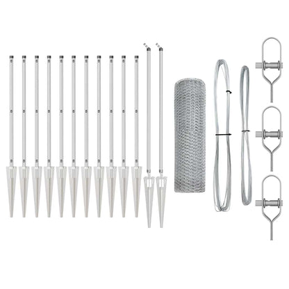 Palo della recinzione Argento 25 x 0,4 m (maglia da 13 mm)