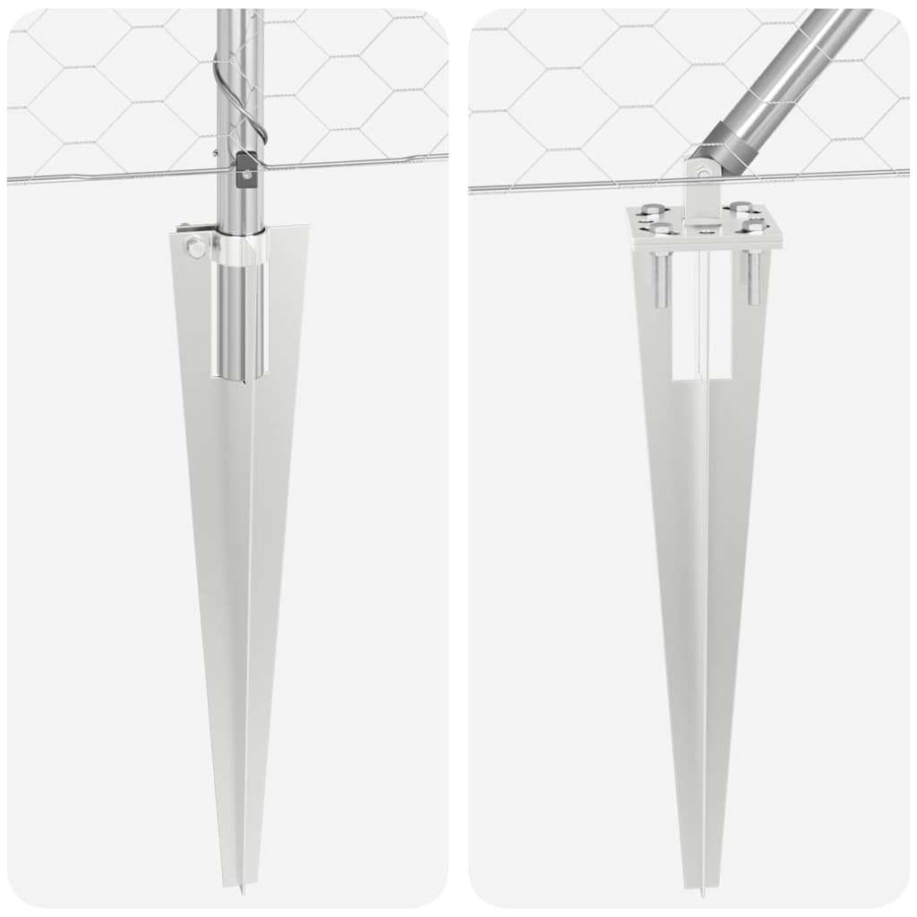 Palo della recinzione Argento 25 x 0,4 m (rete 50 mm) Acciaio