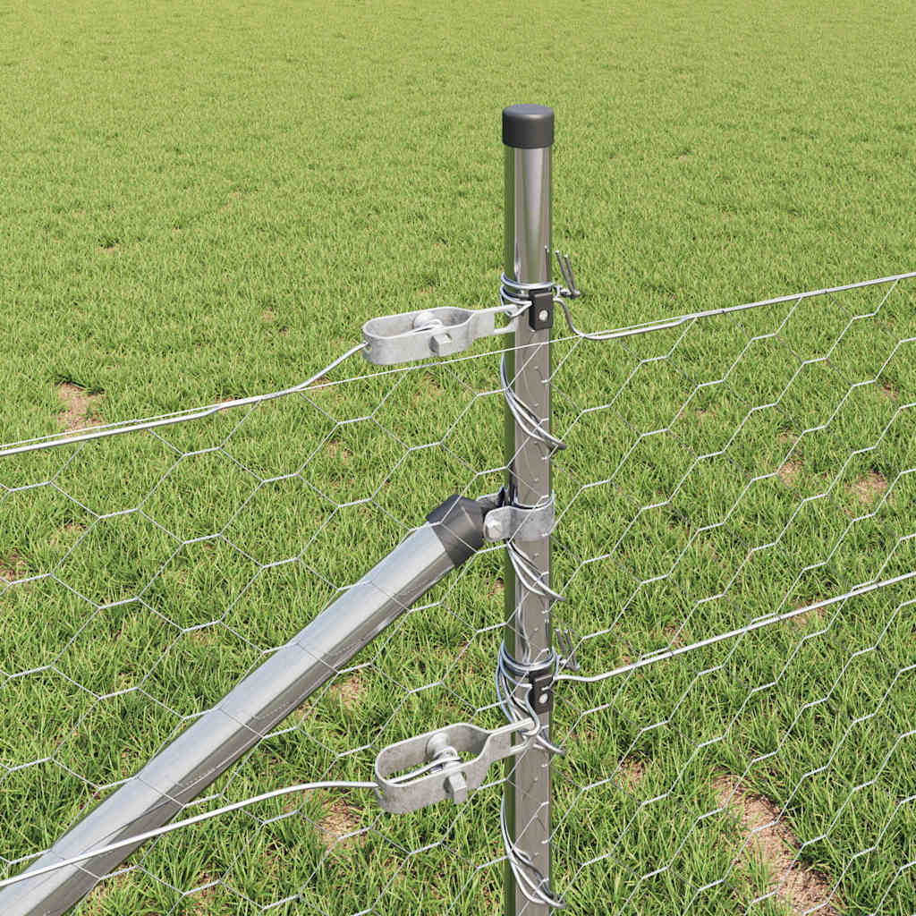 Palo della recinzione Argento 25 x 0,4 m (rete 50 mm) Acciaio