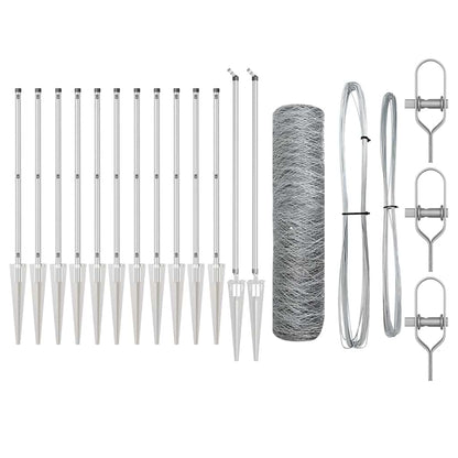 Palo della recinzione Argento 25 x 0,4 m (rete 50 mm) Acciaio