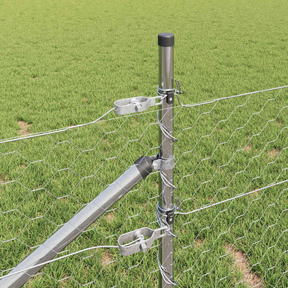 Recinzione con pali. Argento 0.5 x 25 m