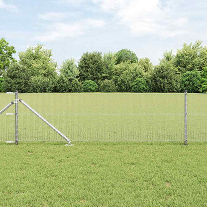 Recinzione esagonale da esterno con palo 25 x 0,6 m Argento