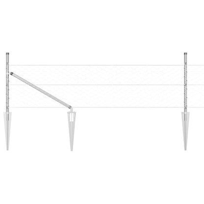 Palo della recinzione Argento 25 x 0,8 m (maglia 50 mm) Acciaio