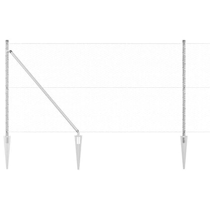 Recinzione esagonale da esterno con palo 25 x 1,4 m Argento