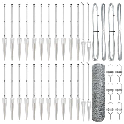 Palo della recinzione Argento 50 x 0,4 m (rete 36 mm) Acciaio