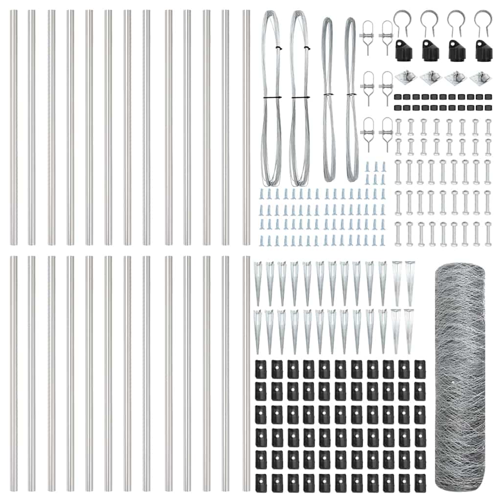 Palo della recinzione Argento 50 x 0,4 m (rete 36 mm) Acciaio