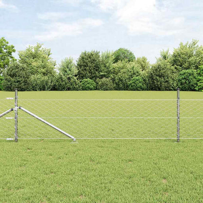 Recinzione esagonale da esterno con palo 50 x 0,4 m Argento