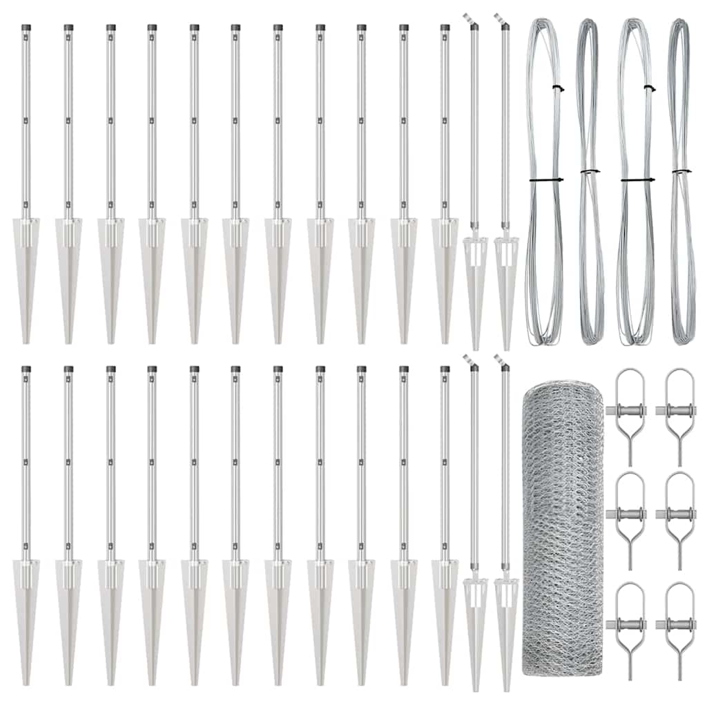 Palo della recinzione Argento 50 x 0,6 m (rete da 13 mm)