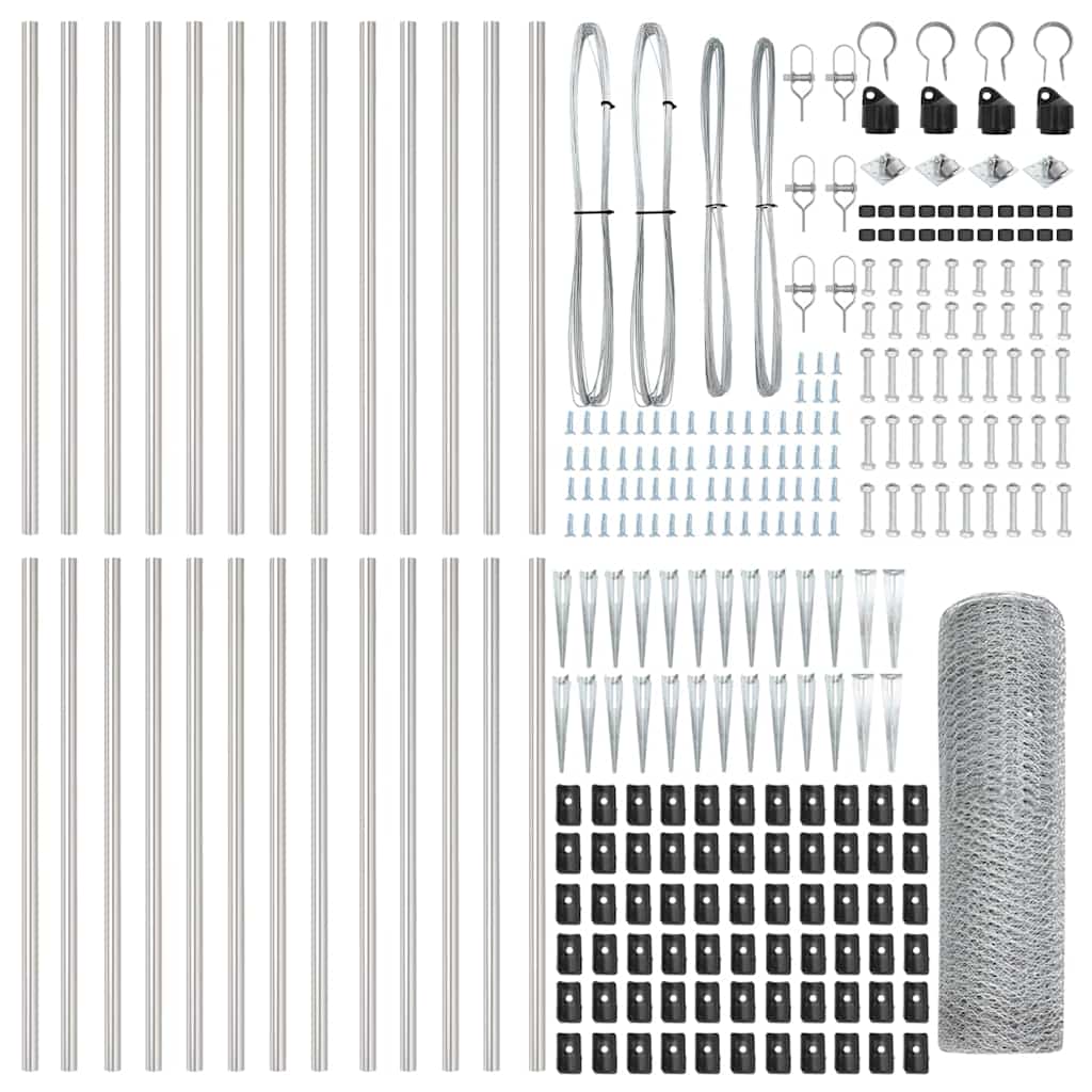 Palo della recinzione Argento 50 x 0,6 m (rete da 13 mm)