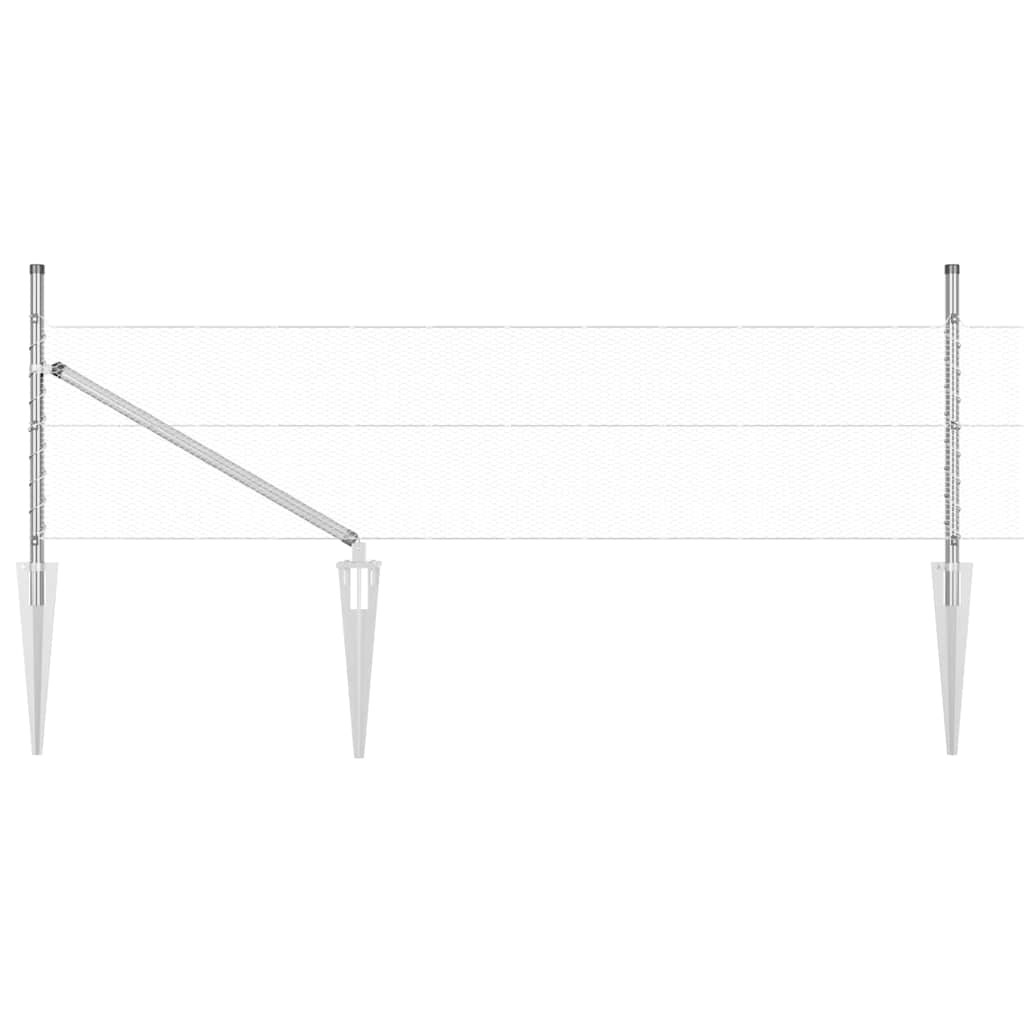 Palo della recinzione Argento 50 x 0,8 m (maglia da 13 mm)