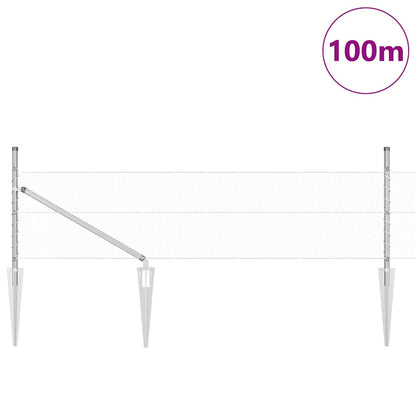 Palo della recinzione Argento 100 x 0,4 m (maglia di 13 mm)