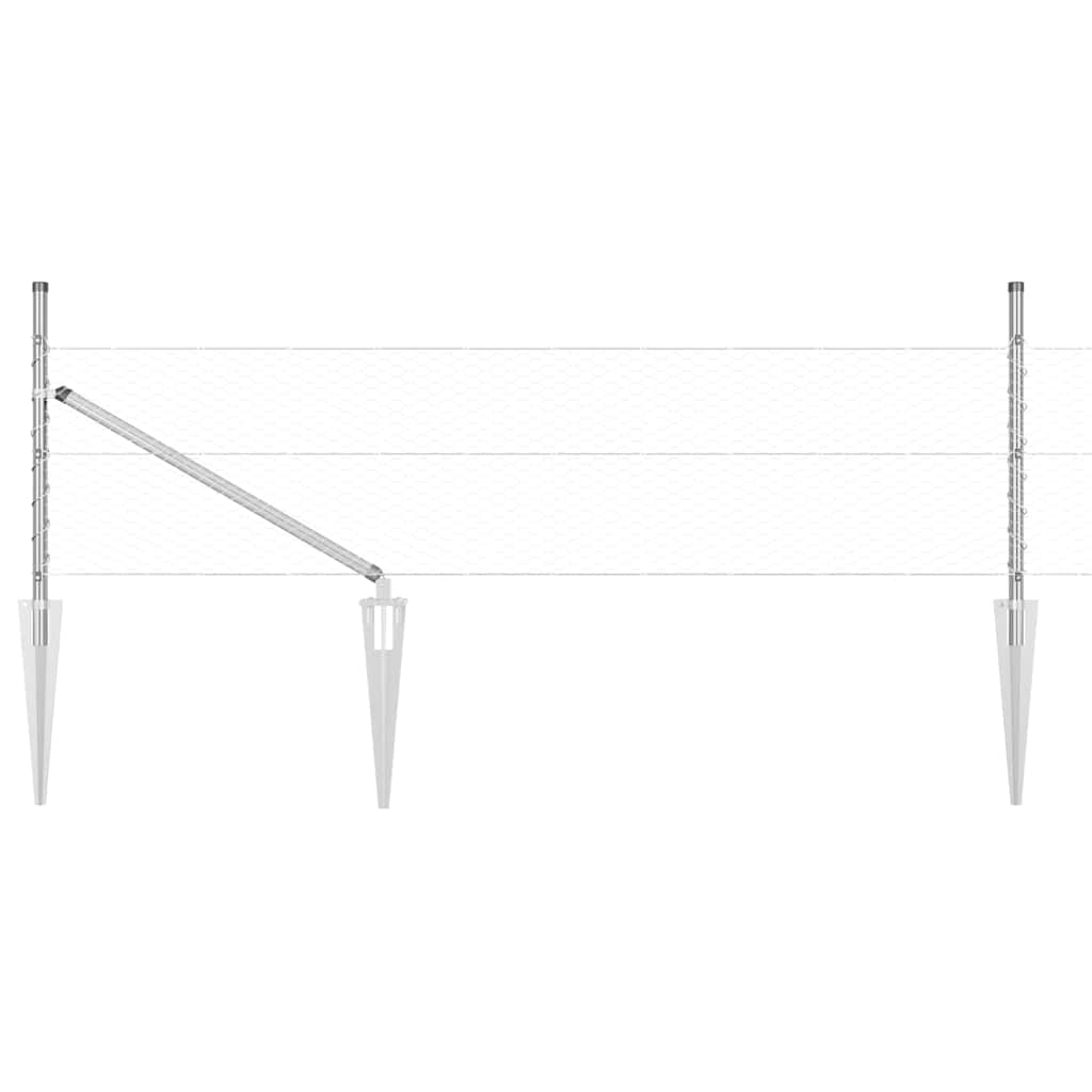 Palo della recinzione Argento 100 x 0,4 m (rete da 25 mm)