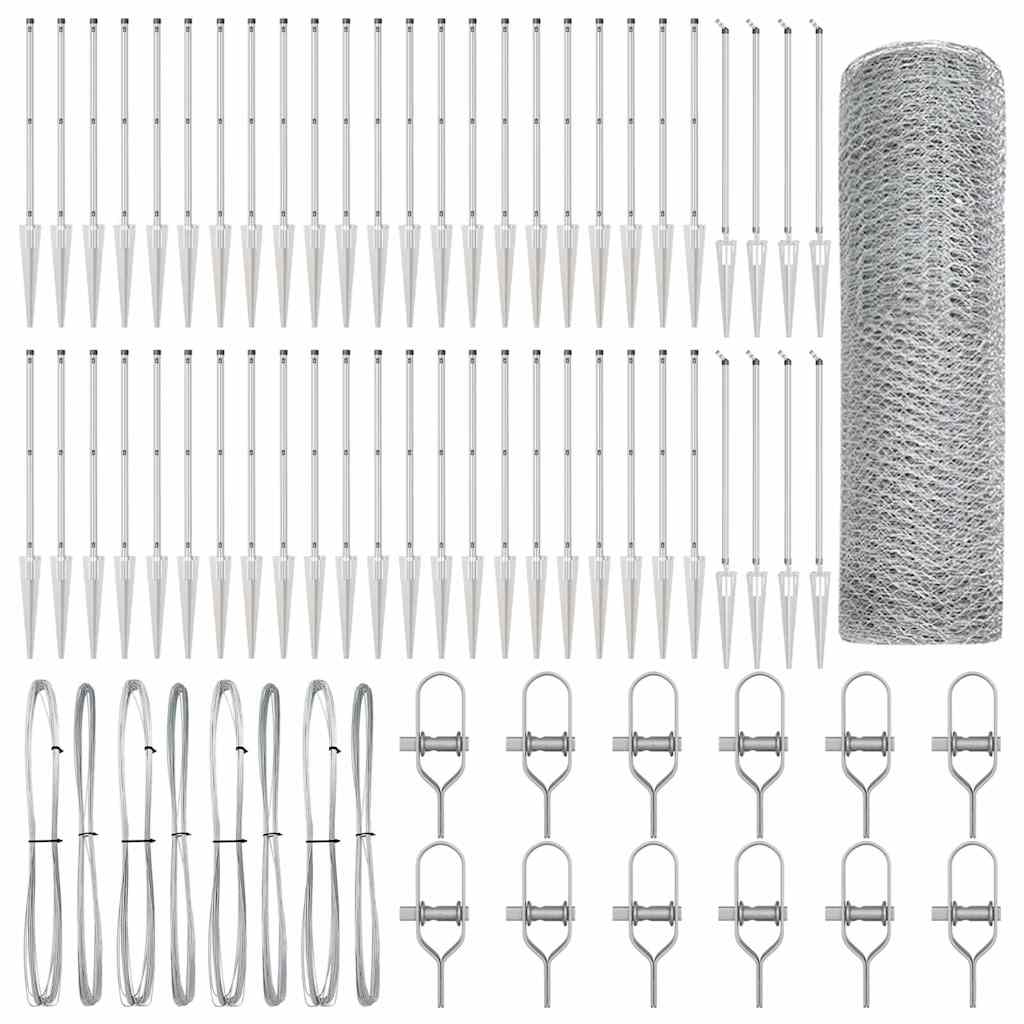 Palo della recinzione Argento 100 x 0,4 m (rete da 25 mm)