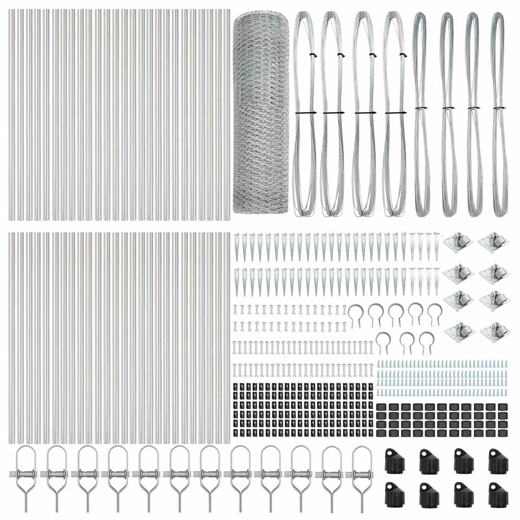 Palo della recinzione Argento 100 x 0,4 m (rete da 25 mm)